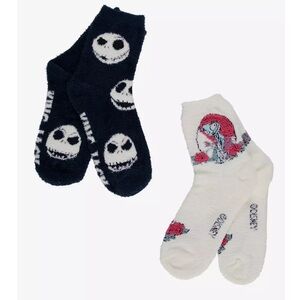 NIP 2 pr Jack & Sally Fuzzy Women’s Socks - Nightmare Before Christmas